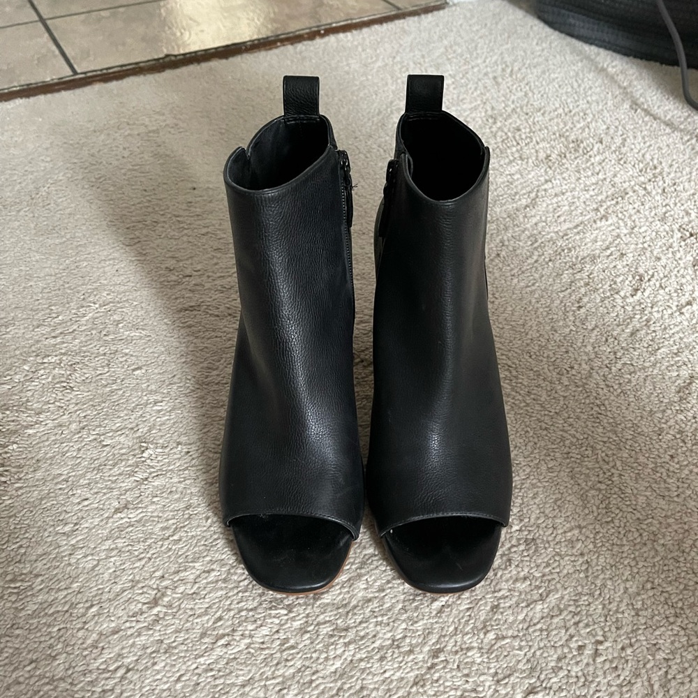 Cole Haan leather peep toe bootie